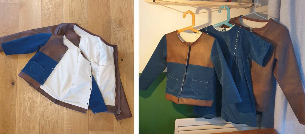 Veste Vic, 5 ans - en simili cuir & velour milerais