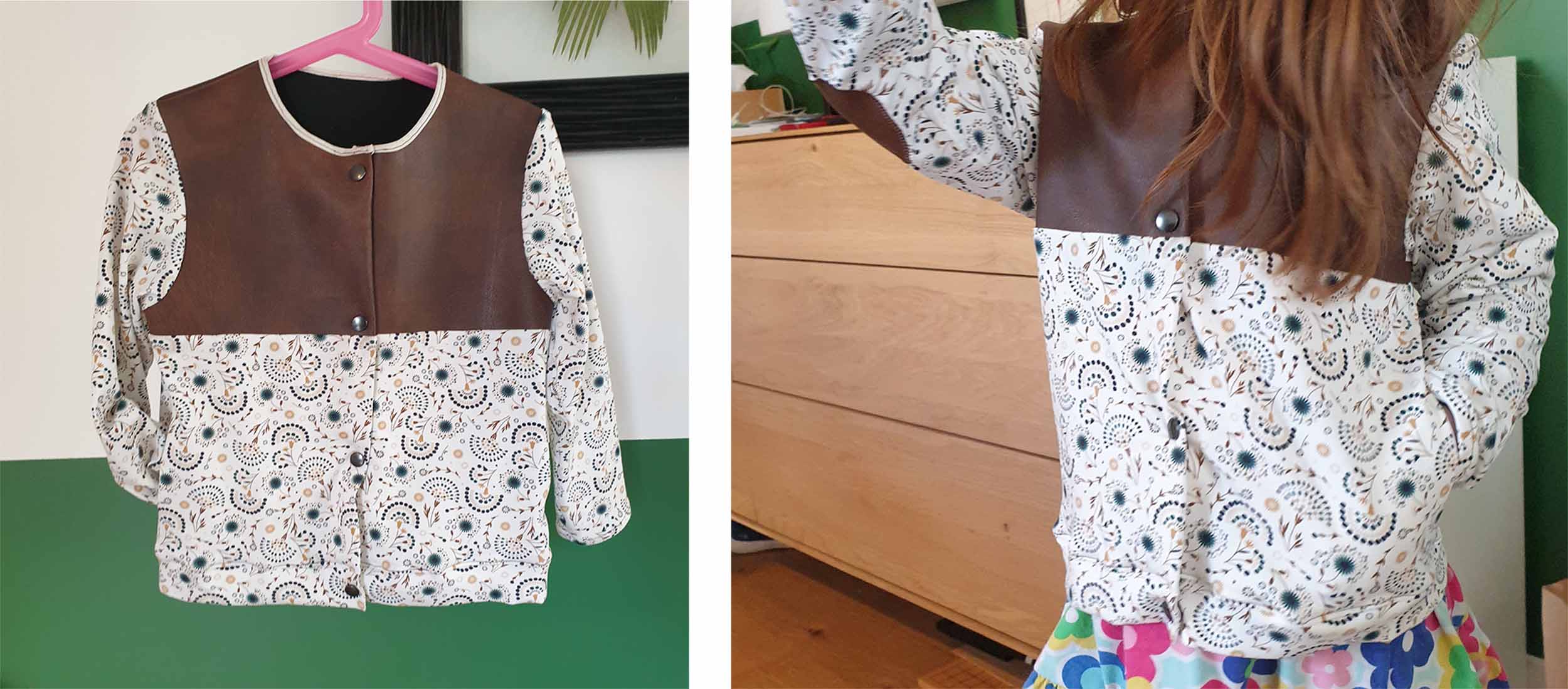 Veste Vic, 5ans - simili cuir & Jersey coton